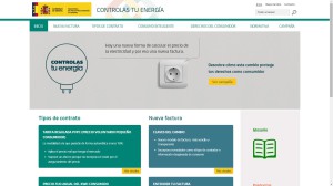 Pantallazo de la web del Ministerio de Industria, controlastuenergia.gob.es.