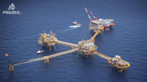 Plataforma petrolífera de Pemex. FOTO: Pemex