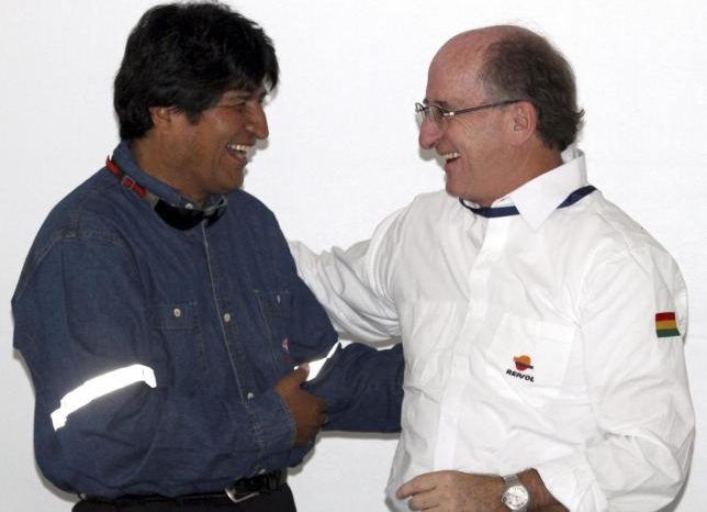 Evo Morales y Brufau anuncian récord de producción de gas en un campo boliviano