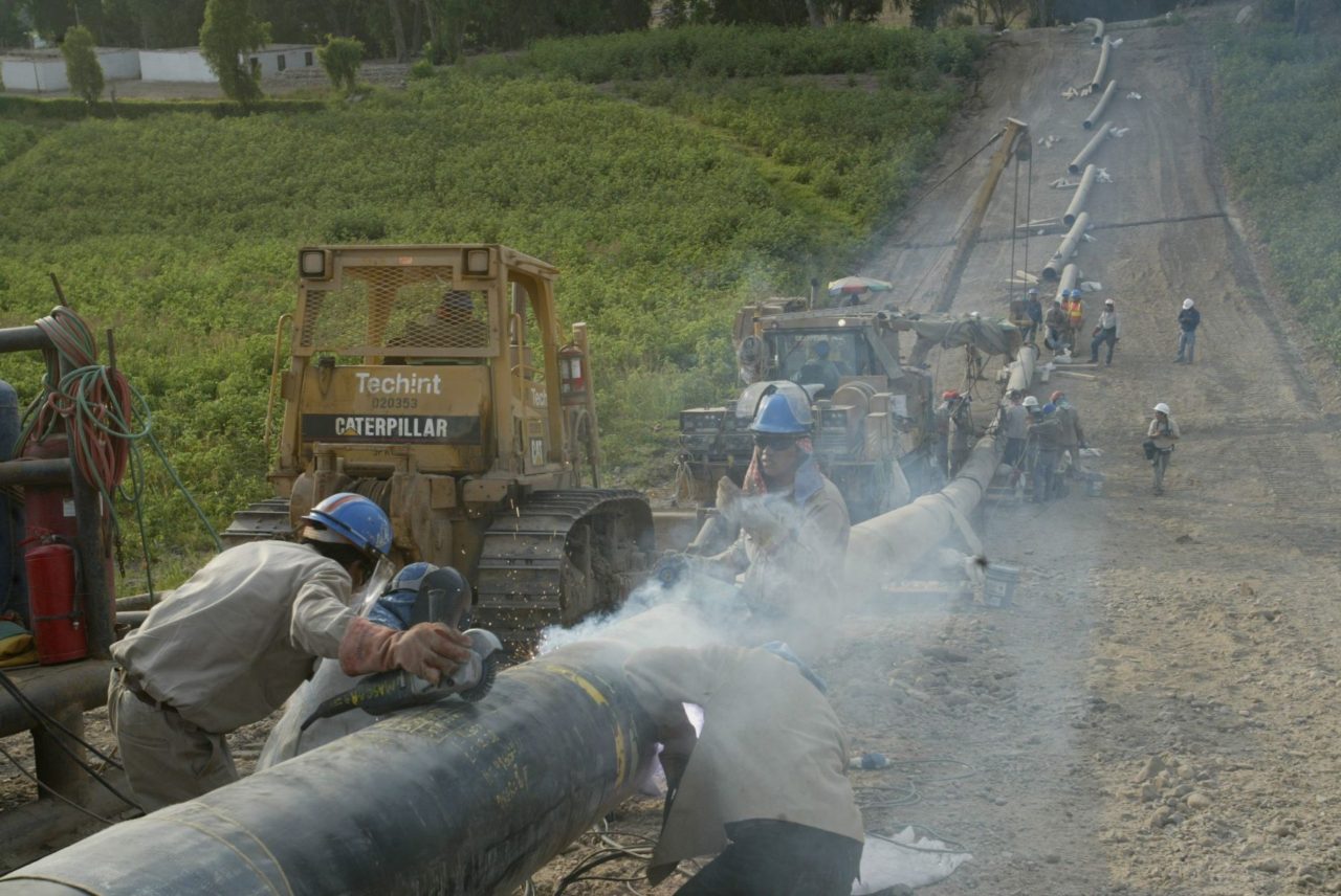 Obras en el gasoducto sur del Perú. 