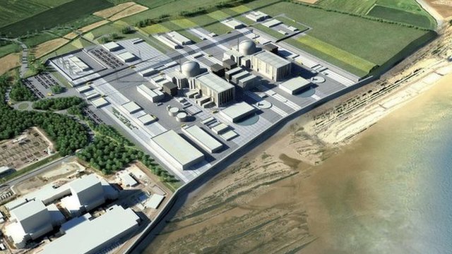 Maqueta virtual de cómo será la central nuclear de Hinkley Point. 