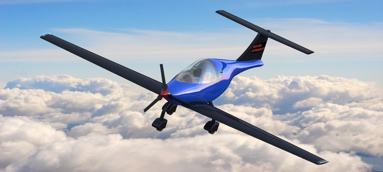 El SCUBA es un avión eléctrico que se parece a un helicóptero.