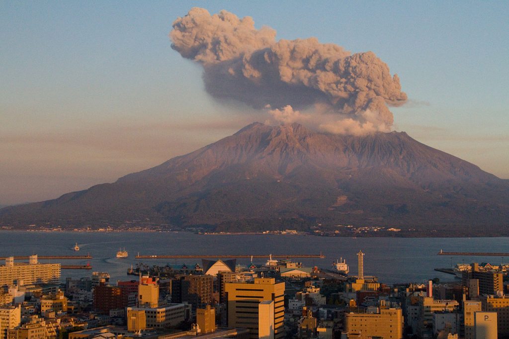 Volcan Sakurajima, en la isla de Kyushu.