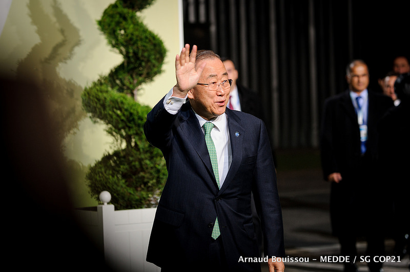 Ban Ki Moon, en su llegada a la COP21 de París. FOTO: COP21