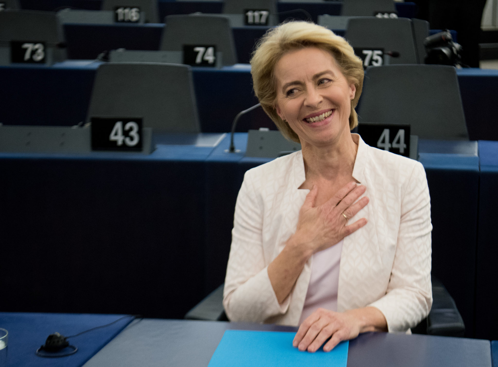 Ursula Von der Leyen, President elect of the EC, at the Plenary session of the EP