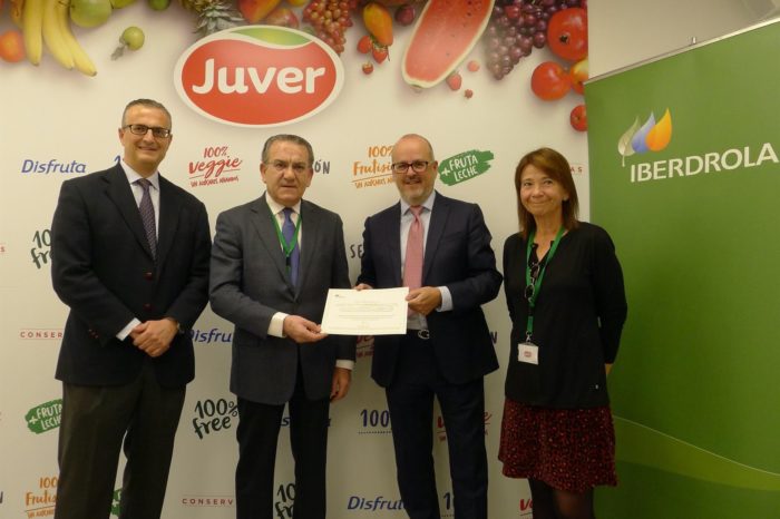 Iberdrola suministrará energía 'verde' a las instalaciones de la empresa de alimentación Juver en Churra (Murcia)