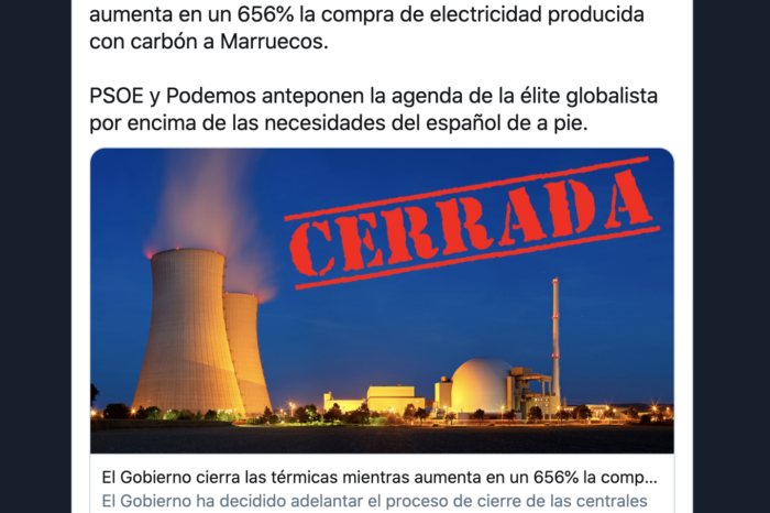 Desmontando un 'bulo' de Vox sobre el cierre de las térmicas de carbón y la compra de energía a Marruecos