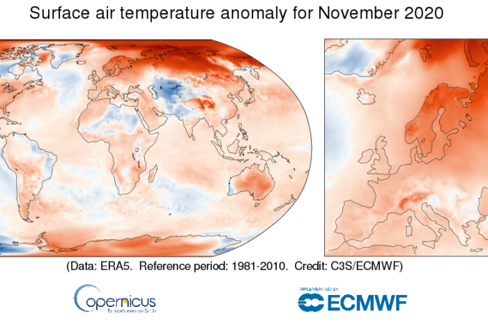 Este noviembre de 2020 ha sido el más caluroso desde que hay registros