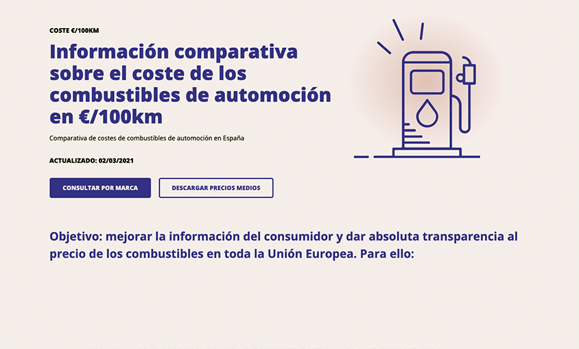 MITECO, web , “Euros por cada 100 kilómetros