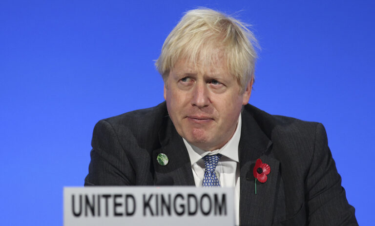 El primer ministro británico, Boris Johnson, en la COP26