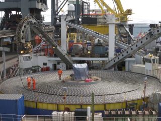 Instalación de cable submarino de la ‘mega autopista’ de energía de Iberdrola en Reino Unido. FOTO: Iberdrola