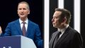 El presidente del grupo Volkswagen, Herbert Diess, y el consejero delegado de la firma de eléctricos Tesla, Elon Musk. FOTO: DPA
