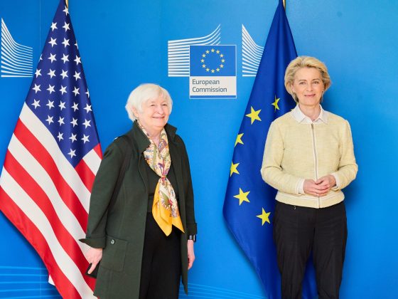 La secretaria del Tesoro de Estados Unidos, Janet Yellen y la presidenta de la Comisión Europea, Ursula von der Leyen. FOTO: CE