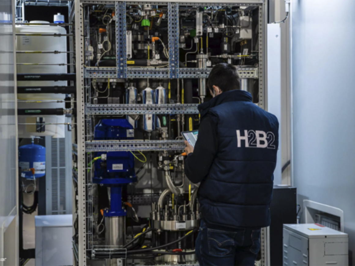 Estación de producción de hidrógeno verde de H2B2. FOTO:H2B2