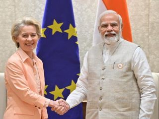 Ursula von der Leyen de la India Modi. FOTO: Comisión Europea
