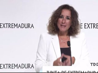 La consejera para la Transición Ecológica, Olga García, en rueda de prensa. FOTO: Junta de Extremadura