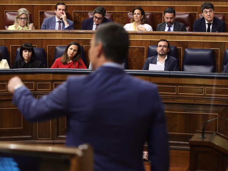 El presidente del Gobierno, Pedro Sánchez, interviene en una sesión de control, en el Congreso. FOTO: Eduardo Parra - Europa Press