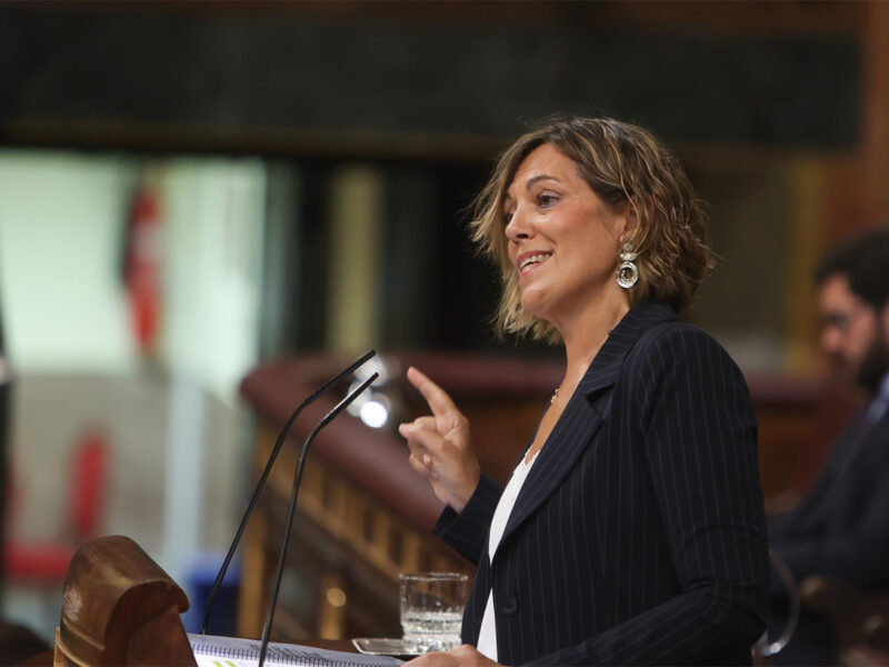 La diputada del PP por Palencia, Milagros Marcos, interviene durante una sesión plenaria, en el Congreso. FOTO: Ricardo Rubio - Europa Press