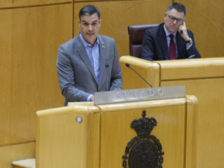 El presidente del Gobierno, Pedro Sánchez, en el Senado. FOTO: Senado de España