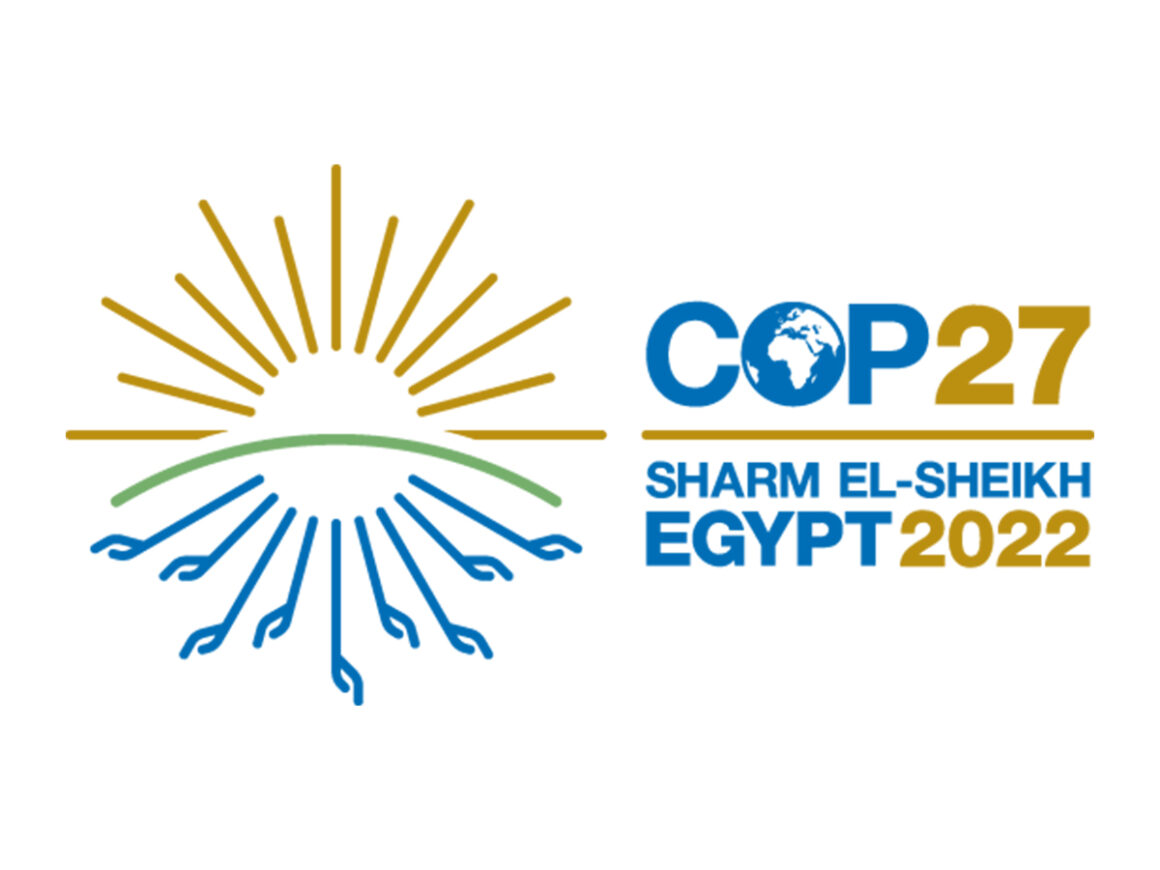 Logo de la Cumbre del Clima de Naciones Unidas, COP27. FOTO: COP27