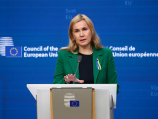 La comisaria europea de Energía, Kadri Simons a la salida del Consejo Extraordinario de Energía. FOTO: UE