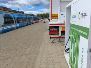 Dispensador de hidrógeno verde de Iberdrola a CAF. FOTO: Iberdrola