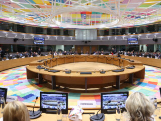 La reunión de los ministros de Energía de los Veintisiete para acordar el tope al precio del gas. FOTO: UE
