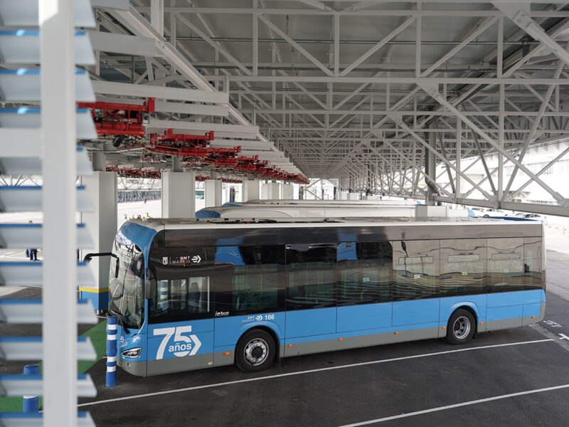 La nueva estación de carga eléctrica para autobuses. FOTO: Ayuntamiento de Madrid