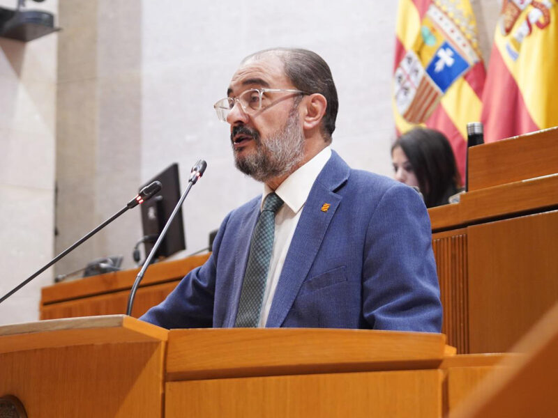 El presidente del Gobierno de Aragón, Javier Lambán. FOTO: Cortes de Aragón