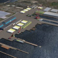 Imagen simulada de la primera fábrica de torres y monopilotes de eólica marina de Haizea Wind Group y US Wind. FOTO: fábrica de torres y monopilotes de eólica marina