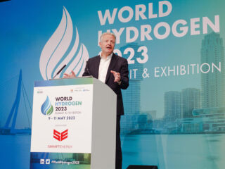 El consejero delegado de Cepsa, Maarten Wetselaar, en su participación en el World Hydrogen 2023 Summit & Exhibition en Roterdam. FOTO: Cepsa
