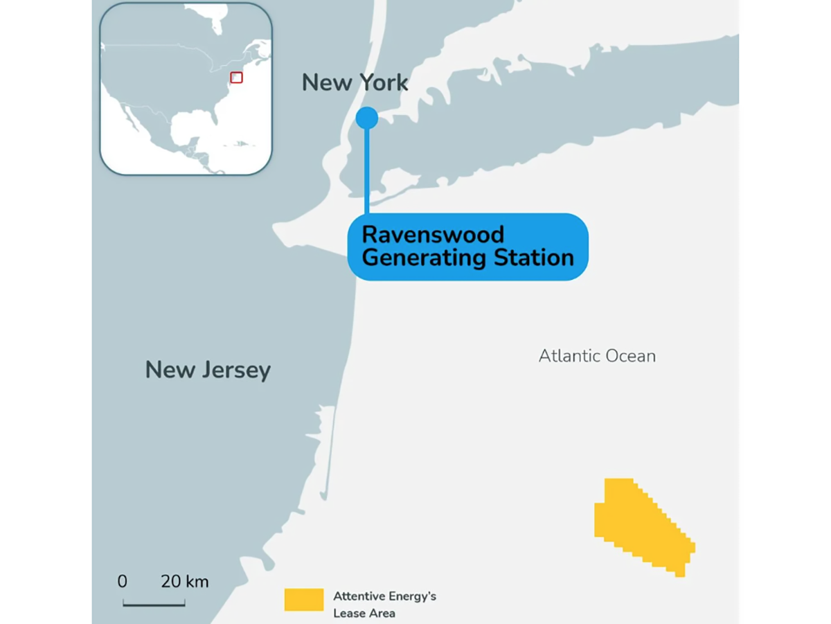 Mapa del parque eólico marino de TotalEnergies, Alternative Energy,, en Nueva York. FOTO: TotalEnergies